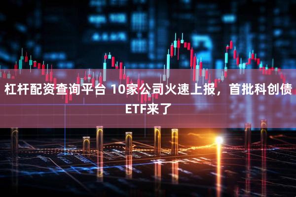 杠杆配资查询平台 10家公司火速上报，首批科创债ETF来了